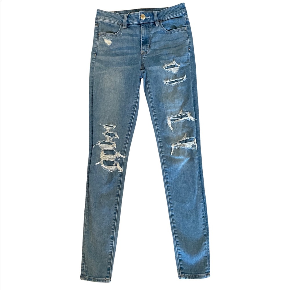 super stretch high rise AE jeans